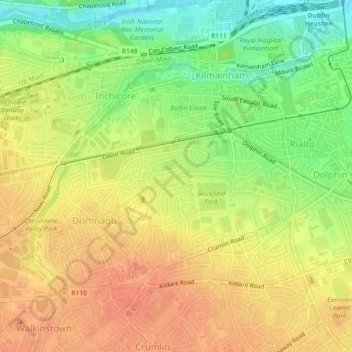 Топографическая карта Goldenbridge South, высота, рельеф