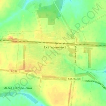 Топографическая карта Екатериновское городское поселение, высота, рельеф