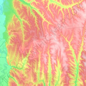 Топографическая карта Харайгунское сельское поселение, высота, рельеф