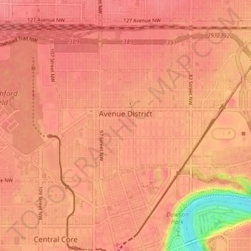 Топографическая карта Avenue District, высота, рельеф