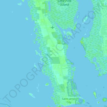 Топографическая карта Saint James City, высота, рельеф