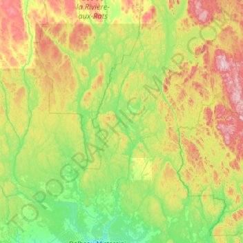Топографическая карта Rivière Mistassibi, высота, рельеф