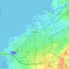 Топографическая карта Мальмё, высота, рельеф