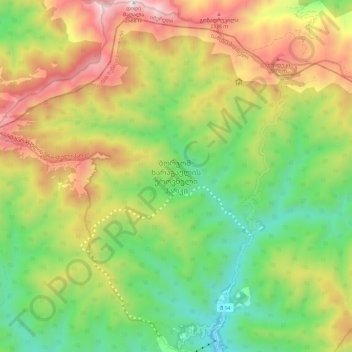 Топографическая карта Национальный Парк Боржоми-Харагаули, высота, рельеф
