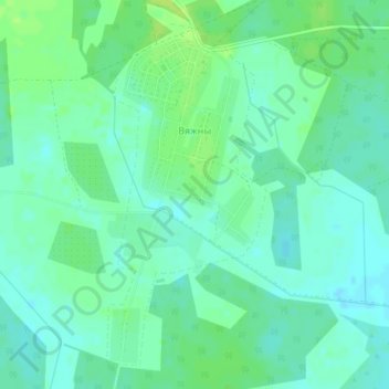 Топографическая карта Вежны, высота, рельеф