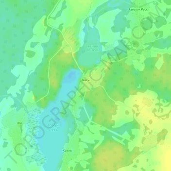 Топографическая карта Ивесь, высота, рельеф