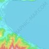 Топографическая карта залив Култук, высота, рельеф