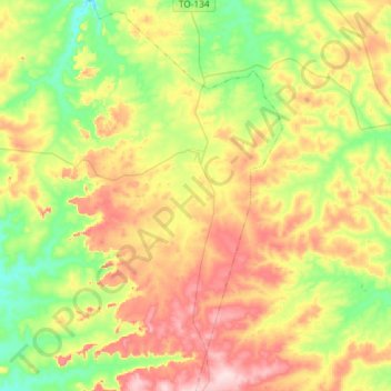 Топографическая карта Angico, высота, рельеф