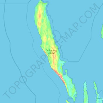 Топографическая карта Dirk Hartog Island, высота, рельеф