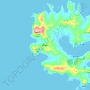 Топографическая карта Rapa, высота, рельеф