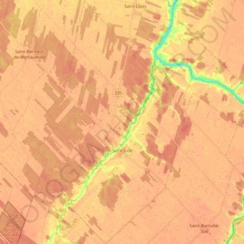 Топографическая карта Saint-Jude, высота, рельеф