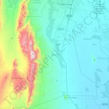 Топографическая карта Pocito, высота, рельеф