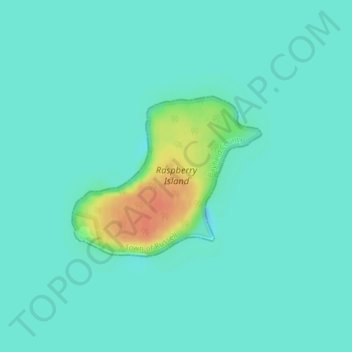 Топографическая карта Raspberry Island, высота, рельеф