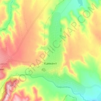 Топографическая карта Каякент, высота, рельеф