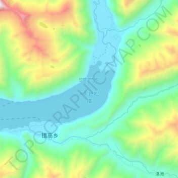 Топографическая карта Pagsum Lake, высота, рельеф
