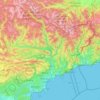Топографическая карта Alpes-Maritimes, высота, рельеф