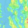 Топографическая карта Сиэтл, высота, рельеф