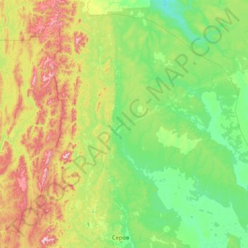 Топографическая карта Лозьва, высота, рельеф