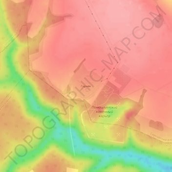 Топографическая карта Горняк, высота, рельеф
