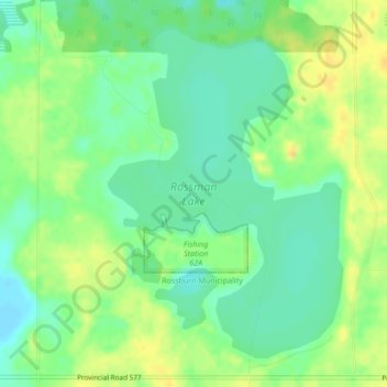 Топографическая карта Rossman Lake, высота, рельеф