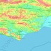 Топографическая карта East Sussex, высота, рельеф