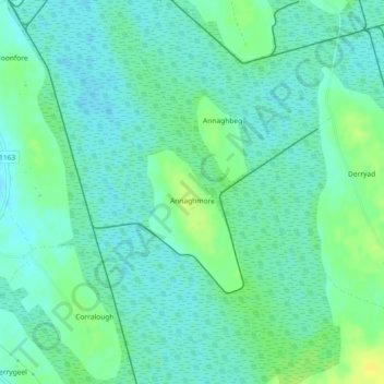 Топографическая карта Annagh More, высота, рельеф