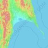 Топографическая карта Поронайский городской округ, высота, рельеф