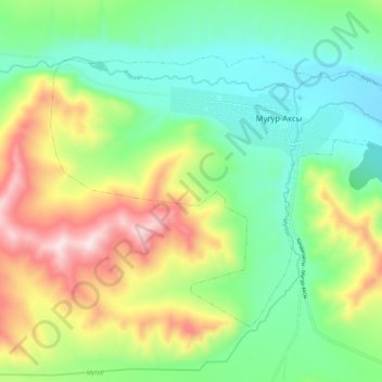 Топографическая карта Каргынский сумон, высота, рельеф