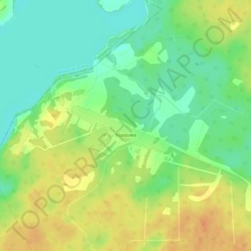 Топографическая карта Ходорово, высота, рельеф