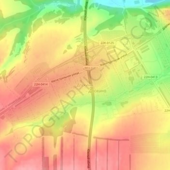 Топографическая карта Доскино, высота, рельеф