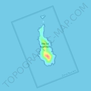 Топографическая карта Isla La Asunción, высота, рельеф