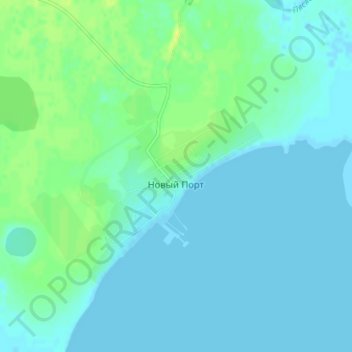 Топографическая карта Новый Порт, высота, рельеф
