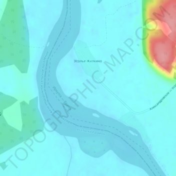 Топографическая карта Усолье-Жилкино, высота, рельеф
