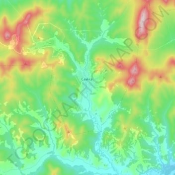 Топографическая карта Сёйка, высота, рельеф
