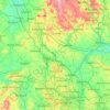 Топографическая карта Staffordshire, высота, рельеф
