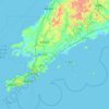 Топографическая карта 大连市, высота, рельеф