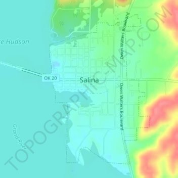 Топографическая карта Salina, высота, рельеф