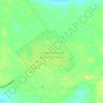 Топографическая карта General Manuel Jorge Campos, высота, рельеф
