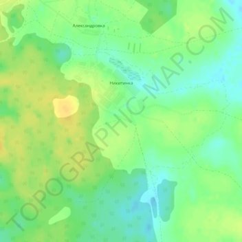Топографическая карта Никитинка, высота, рельеф