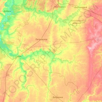 Топографическая карта Матыра, высота, рельеф