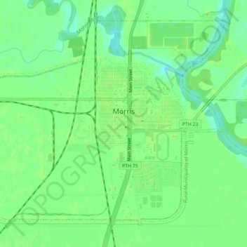 Топографическая карта Morris, высота, рельеф