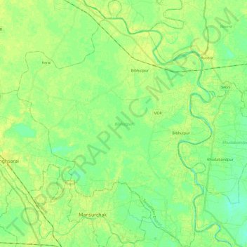 Топографическая карта Bibhutpur, высота, рельеф