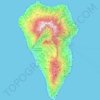 Топографическая карта La Palma, высота, рельеф