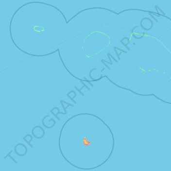 Топографическая карта Tuamotu-Gambier, высота, рельеф