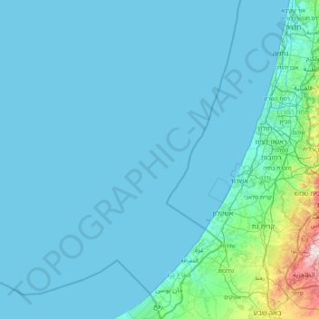 Топографическая карта Территории Палестины, высота, рельеф