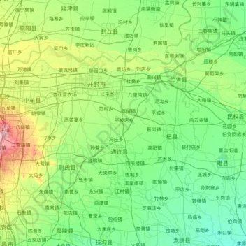 Топографическая карта 开封市, высота, рельеф