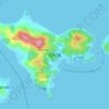Топографическая карта 岡村島, высота, рельеф