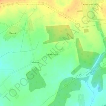 Топографическая карта Новосады, высота, рельеф