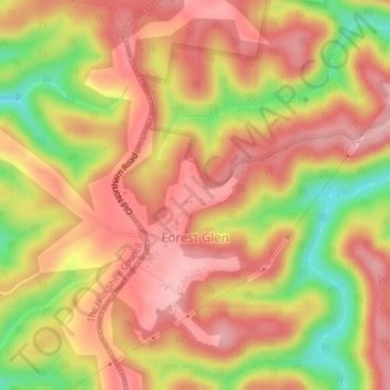 Топографическая карта Forest Glen, высота, рельеф