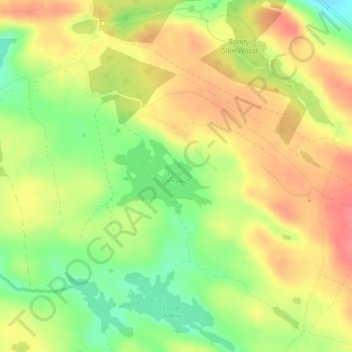 Топографическая карта Lough Derryduff, высота, рельеф